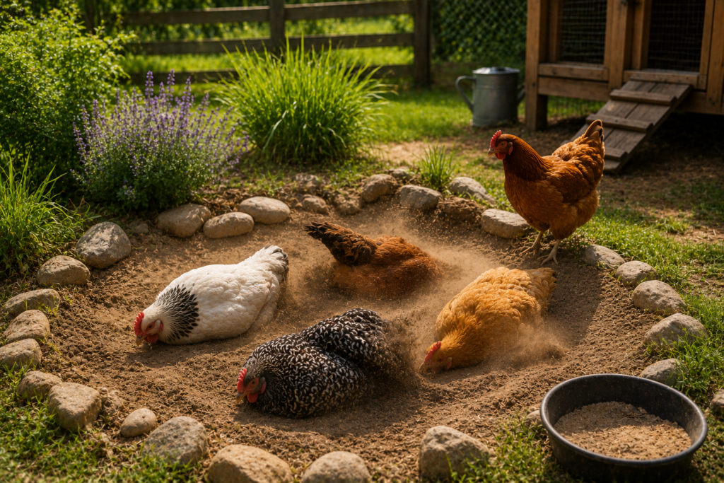 How to Set Up a Dust Bathing Area Chickens Will Actually Use